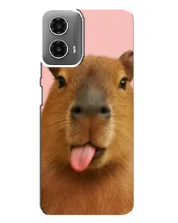 Чехол для Motorola MOTO G34 с картинкой «Капибара с языком» Чехол для Motorola MOTO G34 с картинкой «Капибара с языком»