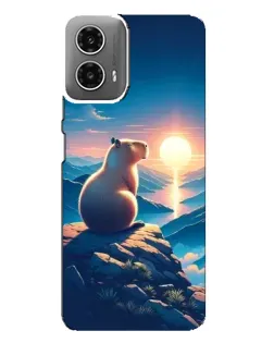 Чехол для Motorola MOTO G34 с картинкой «Закат солнца с капибарой» Чехол для Motorola MOTO G34 с картинкой «Закат солнца с капибарой»