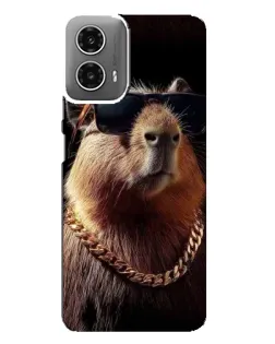 Чехол для Motorola MOTO G34 с картинкой «Капибара золотая цепь» Чехол для Motorola MOTO G34 с картинкой «Капибара золотая цепь»
