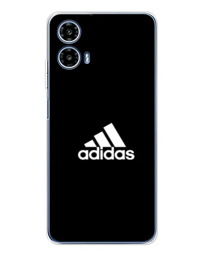 Чехол для Motorola Moto G35 с картинкой «Черная классика Adidas»