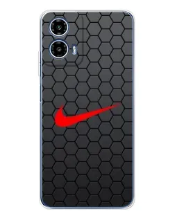 Чехол для Motorola Moto G35 с картинкой «Nike — карбоновая сетка»