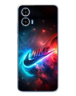 Чехол для Motorola Moto G35 с картинкой «Огненный логотип Nike»