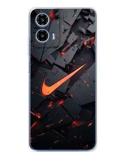 Чехол для Motorola Moto G35 с картинкой «Nike — эффект разломов»