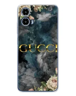 Чехол для Motorola Moto G35 с картинкой «Абстрактные цветы Gucci» Чехол для Motorola Moto G35 с картинкой «Абстрактные цветы Gucci»
