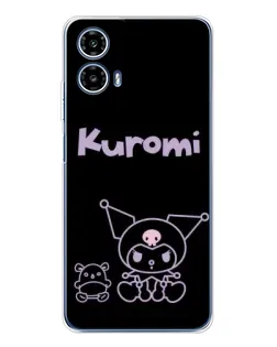 Чехол для Motorola Moto G35 с картинкой «Kuromi — черный минимализм»