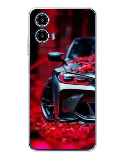 Чехол для Motorola Moto G35 с картинкой «Спортивная BMW и цветы» Чехол для Motorola Moto G35 с картинкой «Спортивная BMW и цветы»
