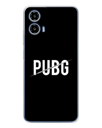 Чехол для Motorola Moto G35 с картинкой «PUBG — белый логотип»