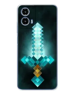 Чехол для Motorola Moto G35 с картинкой «Алмазный меч неон» Чехол для Motorola Moto G35 с картинкой «Алмазный меч неон»
