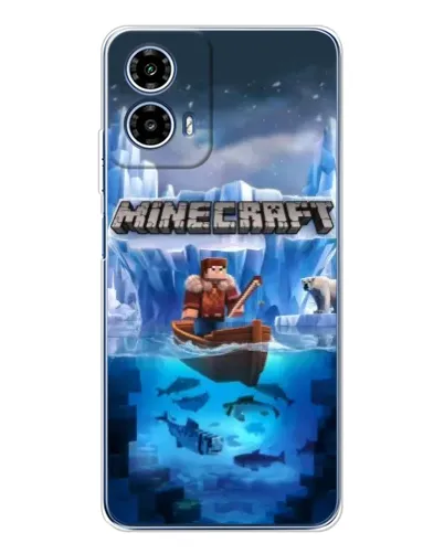 Чехол для Motorola Moto G35 с картинкой «Minecraft ледяной мир» Чехол для Motorola Moto G35 с картинкой «Minecraft ледяной мир»