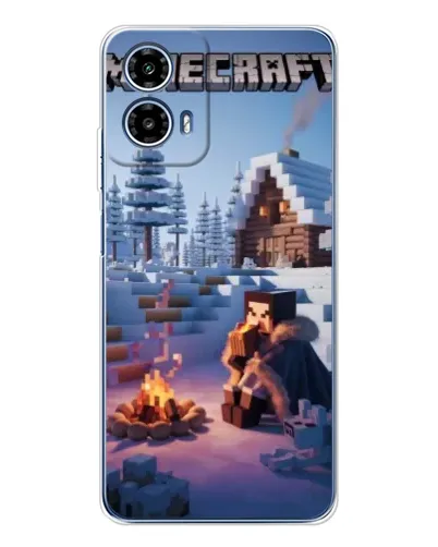 Чехол для Motorola Moto G35 с картинкой «Зимний Minecraft» Чехол для Motorola Moto G35 с картинкой «Зимний Minecraft»