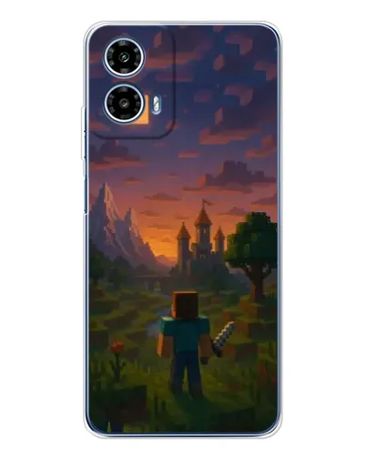 Чехол для Motorola Moto G35 с картинкой «Стив у башни» Чехол для Motorola Moto G35 с картинкой «Стив у башни»