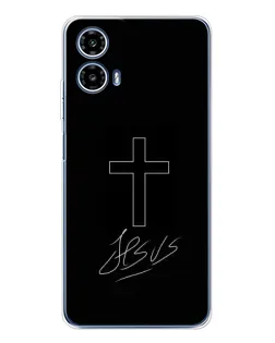 Чехол для Motorola Moto G35 с картинкой «Графический крест Jesus» Чехол для Motorola Moto G35 с картинкой «Графический крест Jesus»