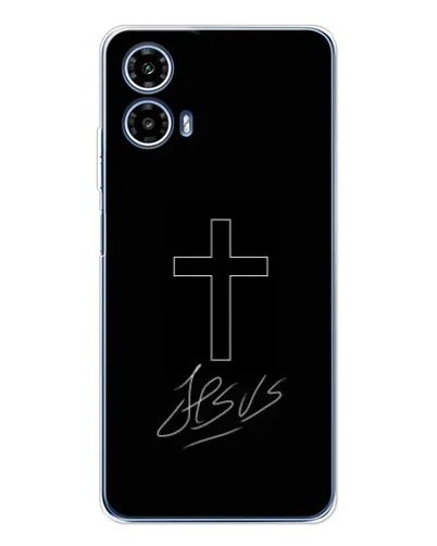 Чехол для Motorola Moto G35 с картинкой «Графический крест Jesus» Чехол для Motorola Moto G35 с картинкой «Графический крест Jesus»