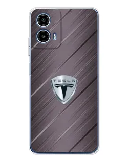 Чехол для Motorola Moto G35 с картинкой «Металлическая текстура Tesla» Чехол для Motorola Moto G35 с картинкой «Металлическая текстура Tesla»
