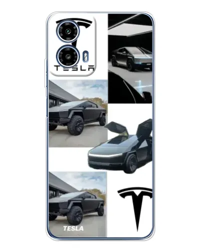 Чехол для Motorola Moto G35 с картинкой «Коллаж Cybertruck Tesla» Чехол для Motorola Moto G35 с картинкой «Коллаж Cybertruck Tesla»