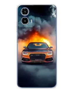 Чехол для Motorola Moto G35 с картинкой «Audi в огненном дыму» Чехол для Motorola Moto G35 с картинкой «Audi в огненном дыму»