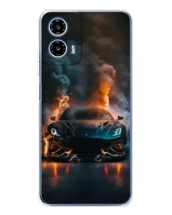 Чехол для Motorola Moto G35 с картинкой «Lamborghini дымная эстетика»