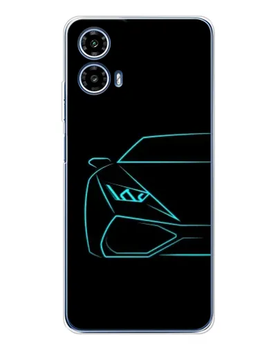 Чехол для Motorola Moto G35 с картинкой «Голубой силуэт Lamborghini» Чехол для Motorola Moto G35 с картинкой «Голубой силуэт Lamborghini»