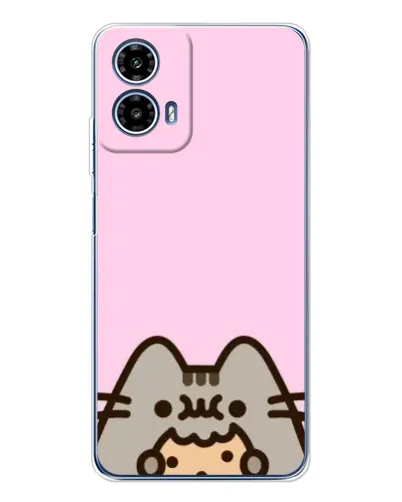 Чехол для Motorola Moto G35 с картинкой «Pusheen и печенье»
