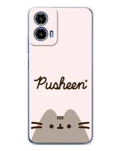 Чехол для Motorola Moto G35 с картинкой «Pusheen логотип»