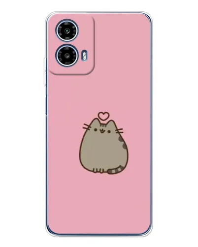 Чехол для Motorola Moto G35 с картинкой «Pusheen сердце»