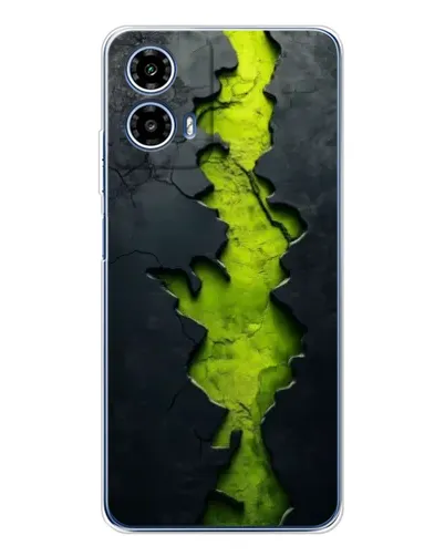 Чехол для Motorola Moto G35 с картинкой «Салатовый разлом скалы»
