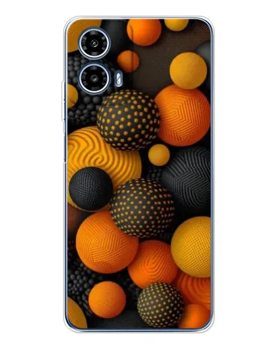 Чехол для Motorola Moto G35 с картинкой «Объемные оранжевые сферы»