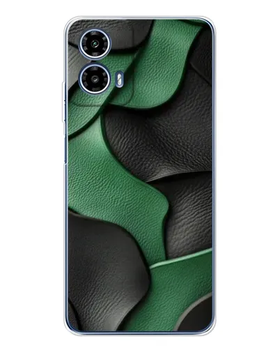 Чехол для Motorola Moto G35 с картинкой «Зеленые кожаные волны»