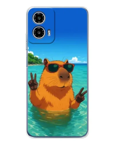 Чехол для Motorola Moto G35 с картинкой «Морская капибара» Чехол для Motorola Moto G35 с картинкой «Морская капибара»