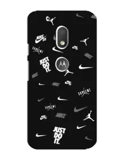 Чехол для Motorola MOTO G4 Play с картинкой «Nike Black Pattern»