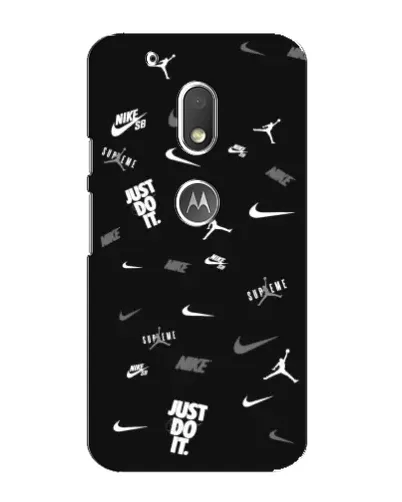 Чехол для Motorola MOTO G4 Play с картинкой «Nike Black Pattern»