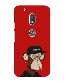 Чехол для Motorola MOTO G4 Play с картинкой «Bored Ape — красный фон»