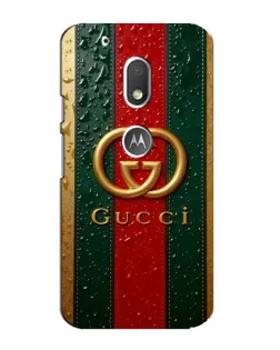 Чехол для Motorola MOTO G4 Play с картинкой «Gucci — фирменная полоса и золото» Чехол для Motorola MOTO G4 Play с картинкой «Gucci — фирменная полоса и золото»