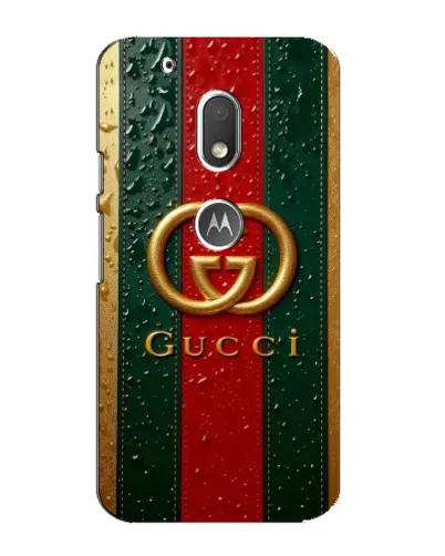 Чехол для Motorola MOTO G4 Play с картинкой «Gucci — фирменная полоса и золото» Чехол для Motorola MOTO G4 Play с картинкой «Gucci — фирменная полоса и золото»