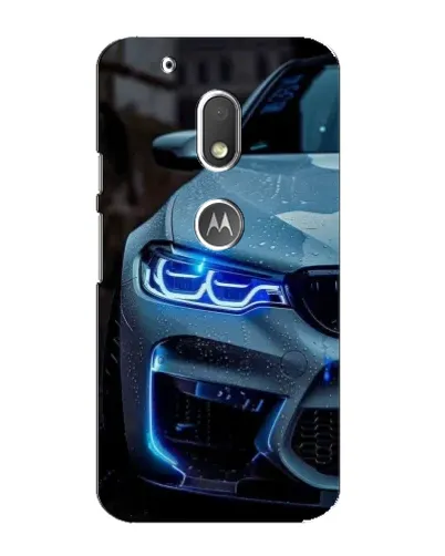 Чехол для Motorola MOTO G4 Play с картинкой «Взгляд BMW с синими фарами» Чехол для Motorola MOTO G4 Play с картинкой «Взгляд BMW с синими фарами»