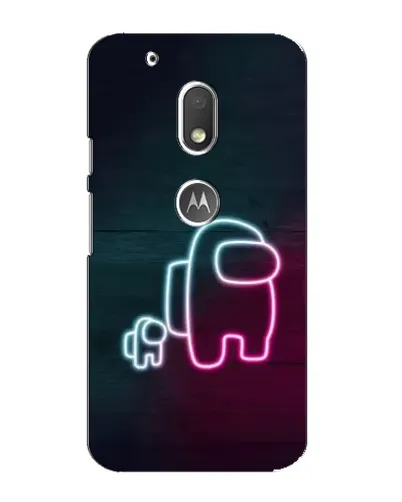Чехол для Motorola MOTO G4 Play с картинкой «Among Us неон-арт»