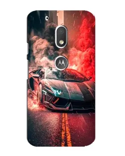 Чехол для Motorola MOTO G4 Play с картинкой «Lamborghini красный дым»
