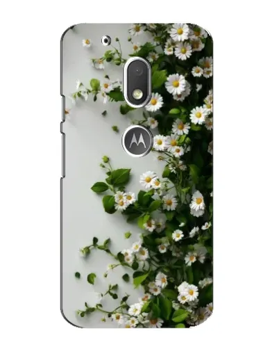 Чехол для Motorola MOTO G4 Play с картинкой «Ветка мелких белых цветов»