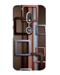 Чехол для Motorola MOTO G4 Play с картинкой «Коричневые объемные квадраты»