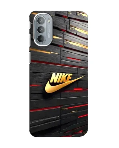 Чехол для Motorola MOTO G41 с картинкой «Золотой Nike на металле»