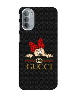 Чехол для Motorola MOTO G41 с картинкой «Минни Маус Gucci — черный»
