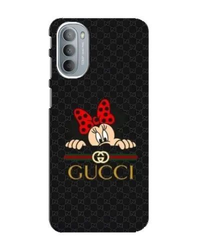 Чехол для Motorola MOTO G41 с картинкой «Минни Маус Gucci — черный»