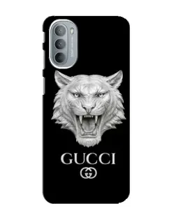 Чехол для Motorola MOTO G41 с картинкой «Gucci — серебряный лев»
