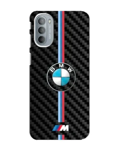 Чехол для Motorola MOTO G41 с картинкой «Эмблема BMW и карбон»