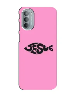 Чехол для Motorola MOTO G41 с картинкой «Розовый символ  Jesus»