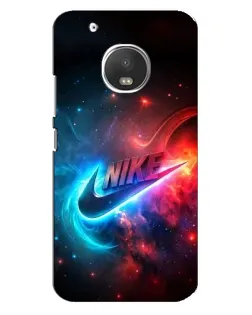 Чехол для Motorola MOTO G5 Plus с картинкой «Огненный логотип Nike»