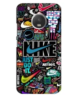 Чехол для Motorola MOTO G5 Plus с картинкой «Яркий коллаж Nike»