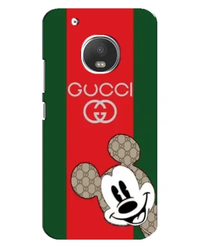 Чехол для Motorola MOTO G5 Plus с картинкой «Gucci — полосы и Микки»