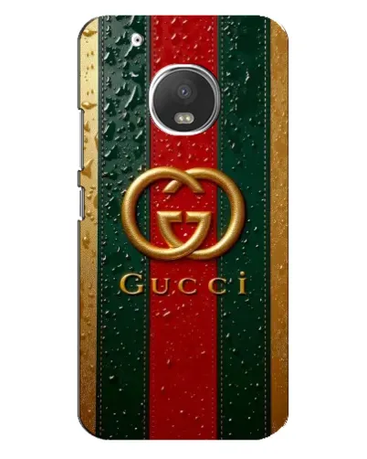 Чехол для Motorola MOTO G5 Plus с картинкой «Gucci — фирменная полоса и золото» Чехол для Motorola MOTO G5 Plus с картинкой «Gucci — фирменная полоса и золото»