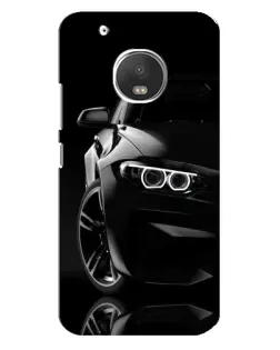 Чехол для Motorola MOTO G5 Plus с картинкой «Черная BMW — профиль»
